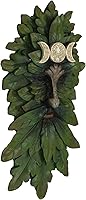 Vista 4 de Ebros Gift Wicca Nature Spirit God Horned Celta Greenman Tree Ent Triple Luna Colgante Decoración de Pared Placa de 16.5 pulgadas de alto Árbol