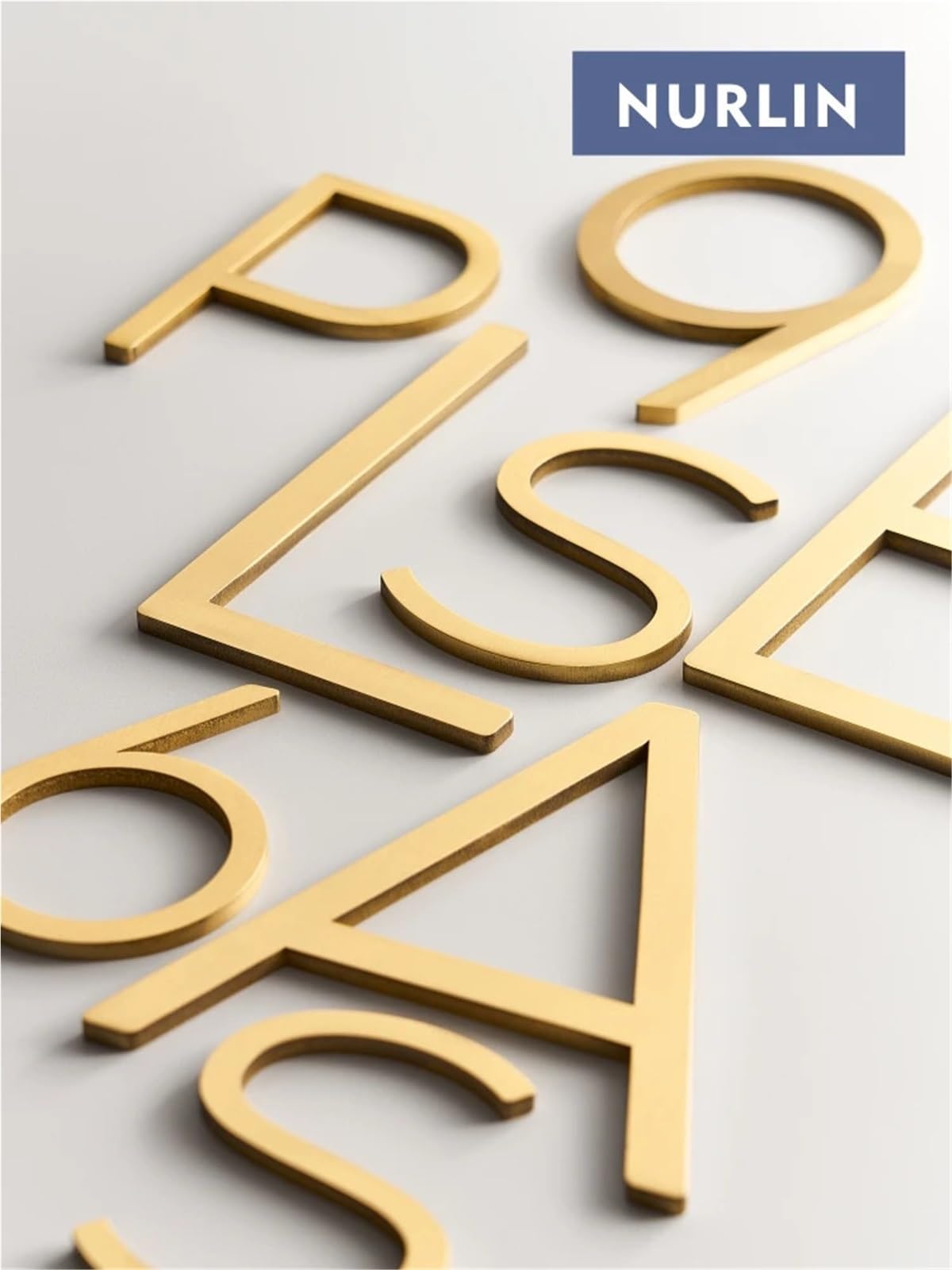 Numeros Adhesivos Nurlin Latón macizo 4-12 pulgadas 10-30 cm Número grande Letra Puerta Casa Señal pública Dígitos al aire libre(5,152mm 6inch)