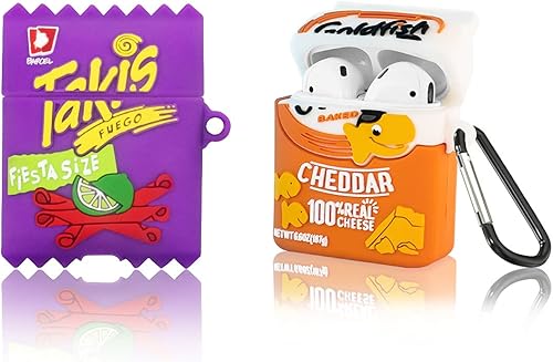Miniatura 1 de WQNIDE - Paquete de 2 fundas para Airpod 21, Takis papas fritas y Goldfish Cookie Airpods Cover Candy Cute Fun Fashion Food Skin Funda protectora