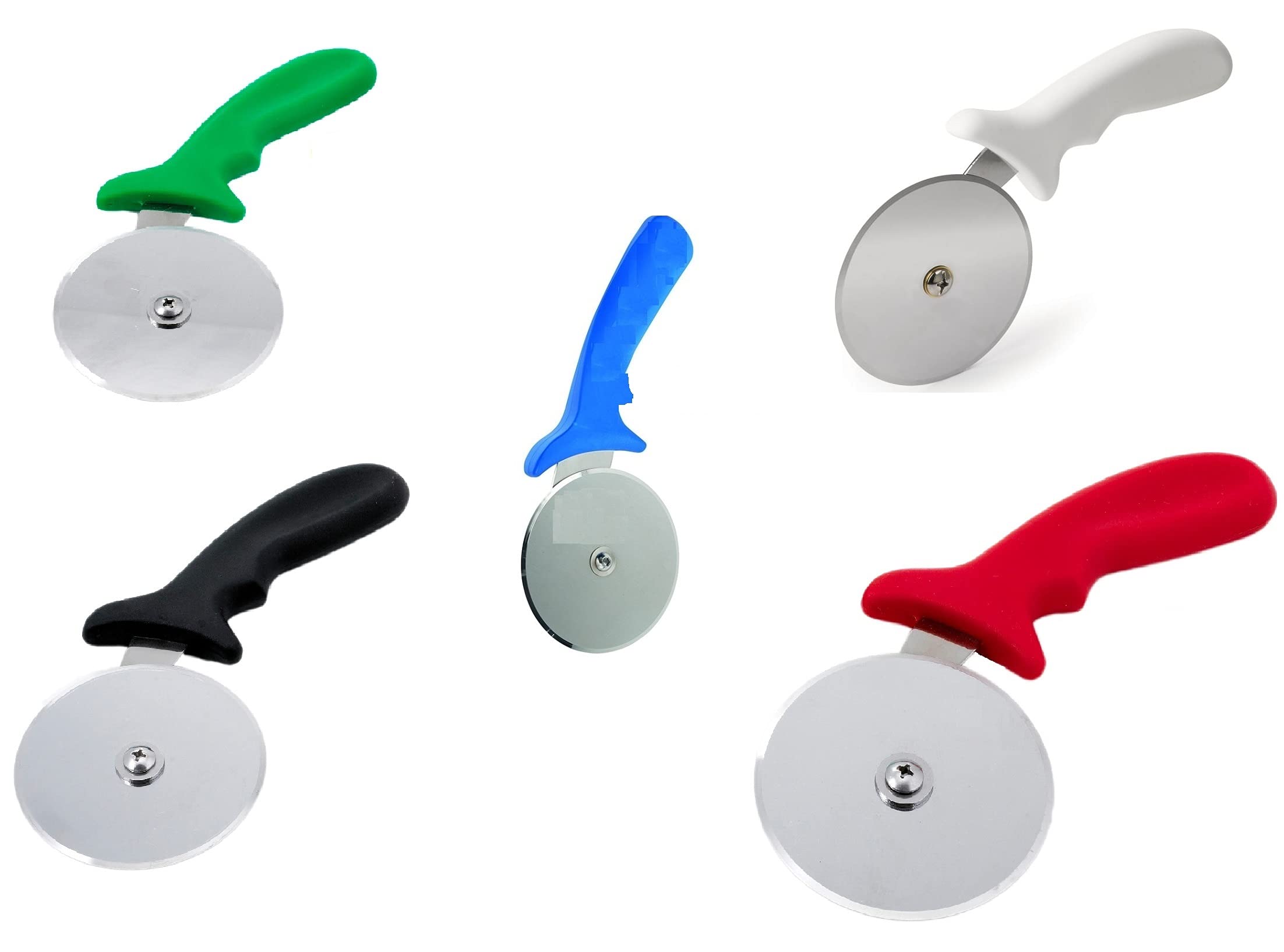 4" inch Wheel Commercial Heavy Duty Stainless Steel Pizza Cutter Slicer (White)