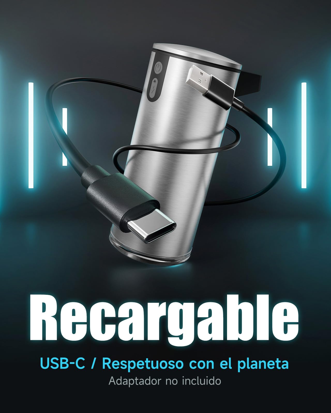 AIKE SensePro Dispensador de jabón automático, Recargable USB-C, Acero Inoxidable Cepillado 380ml para Jabón Líquido