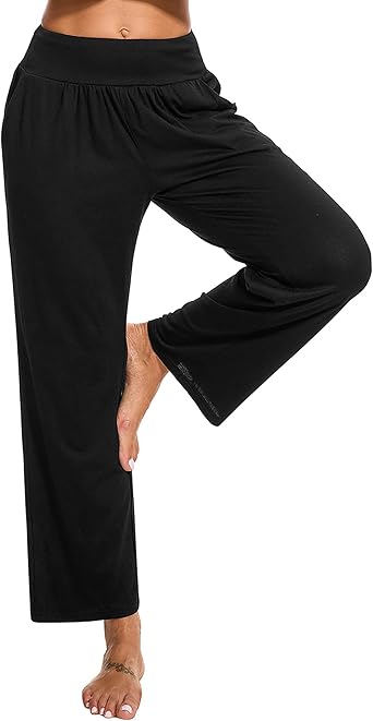 Terecey Yogabroek voor dames, lange vrijetijdsbroek, modal harem, yoga, pilates, broek, hoge taille, dans, pompbroek, trekkoord, harembroek met zak, C_rode wijn, S