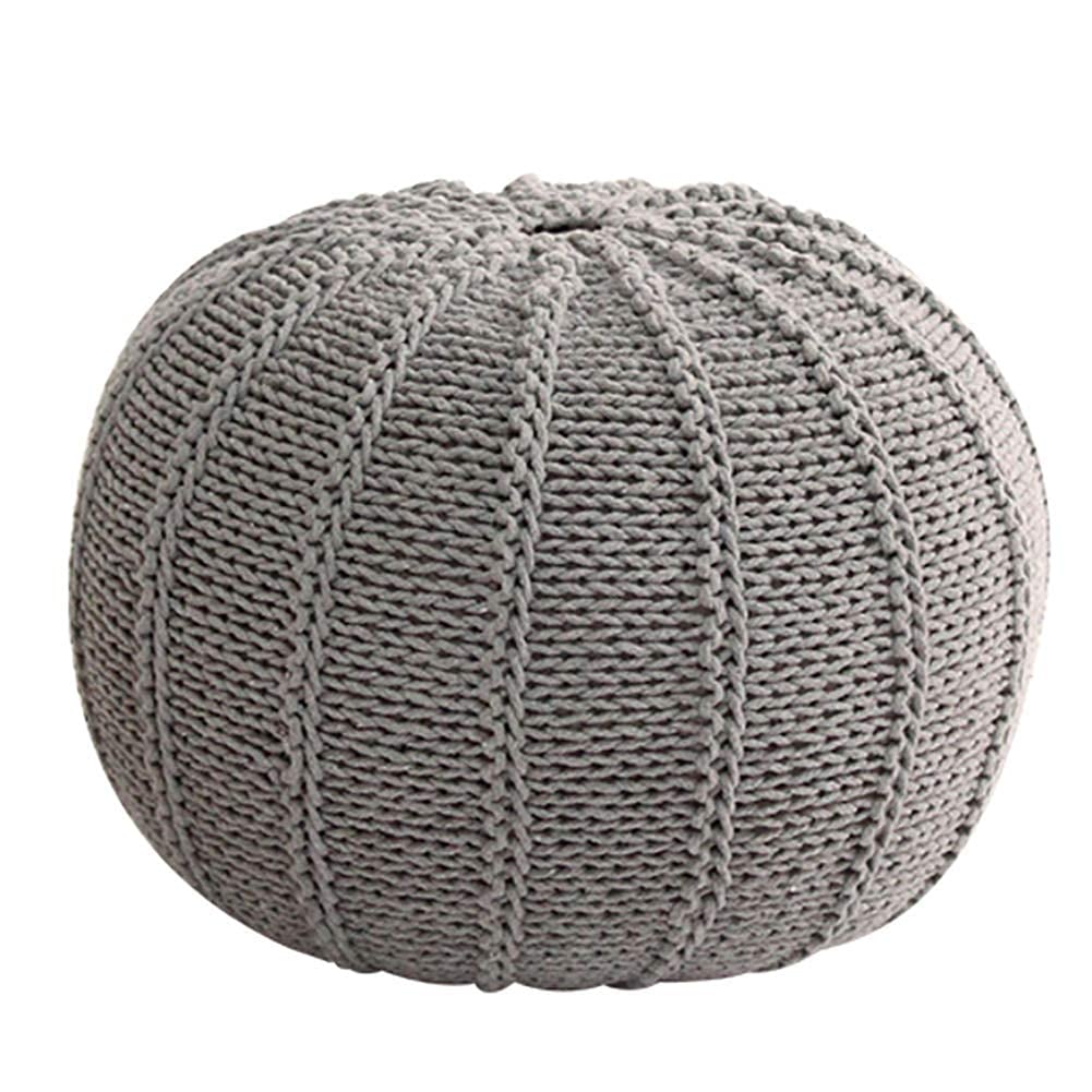 Pouf de sol tressé main pour salon bohème chic et coin lecture cosy