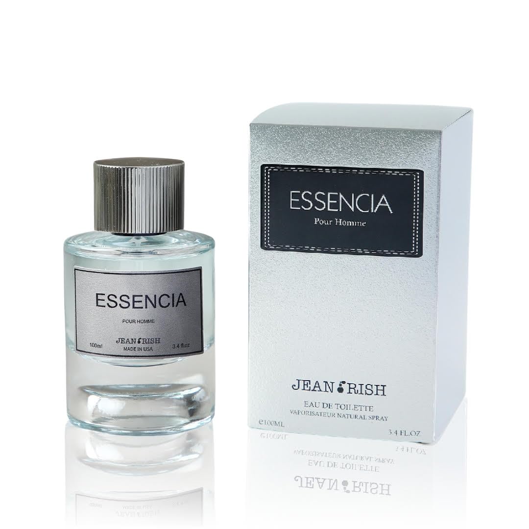 Jean RishEssencia Pour Homme Eau De Parfum for Men (3.4 Fl Oz / 100ml) with Mint, Lemon & Vanilla Notes - Long Lasting and Luxury Fragrance, Made in USA