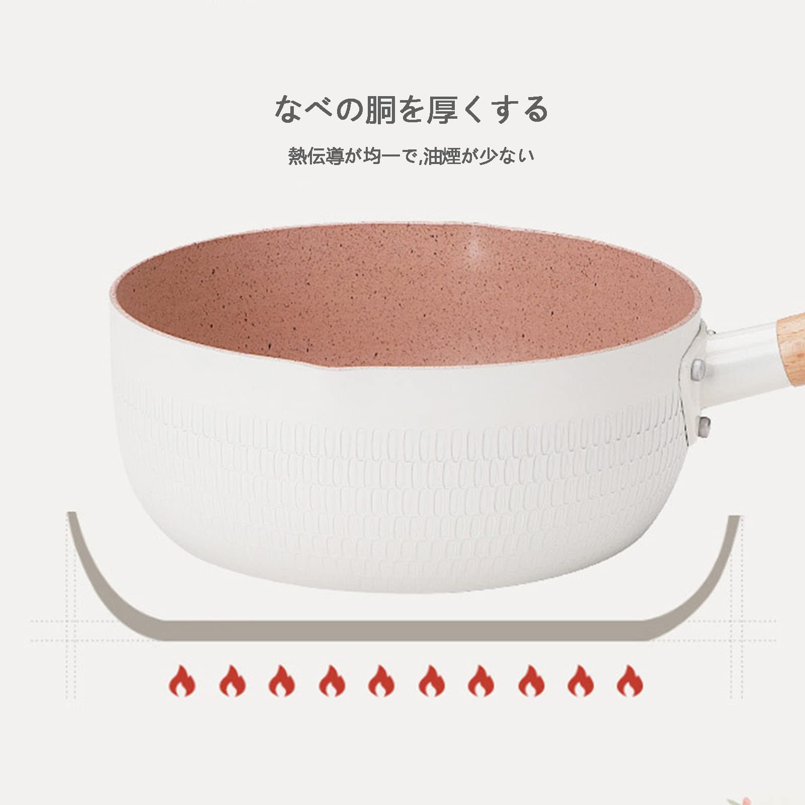 7層強化マーブルコーティング雪平鍋*5 Amazon｜雪平鍋 片手鍋 IH対応 電磁調理器対応鍋 マーブル