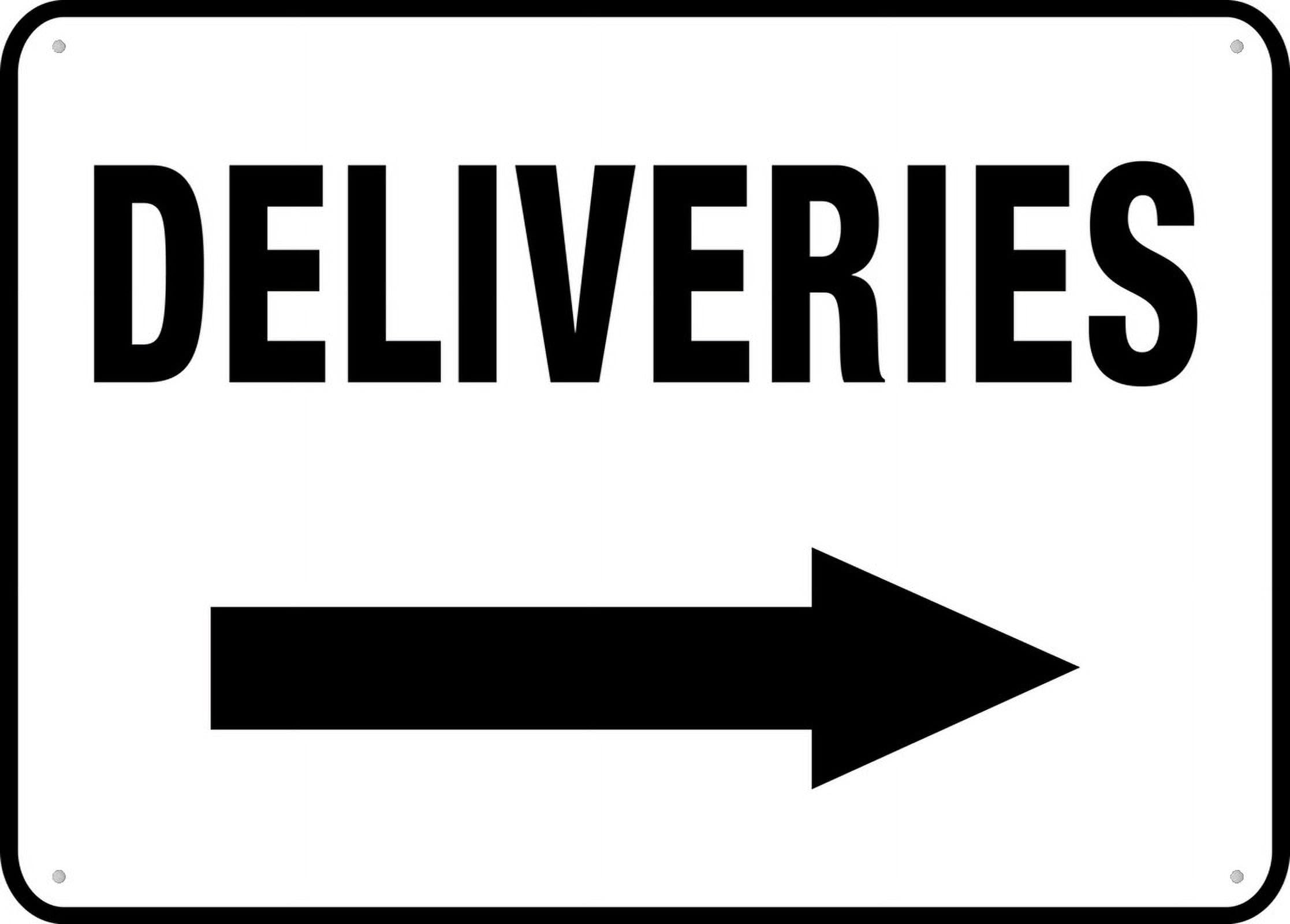 peiyeety Deliveries Right Arrow for Business 8"X12" Rust Free Aluminum Uv Printed,4 Pre-Drilled Holes.Durable/Weatherproof
