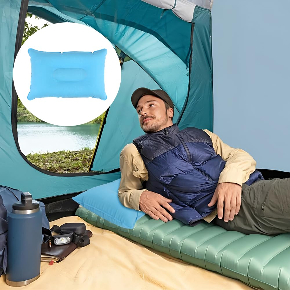 Almohadas Inflables de Viaje Ultraligeras 6 Piezas, Almohada Hinchable Camping (34x22 cm)