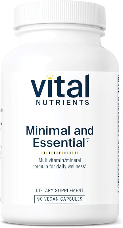 Vital Nutrients Multivitamínico mínimo y esencial - Suplemento vegetariano uno por día multivitamínico, mineral y antioxidante* - Sin hierro - Sin gluten, lácteos ni soja - Sin OGM - 90 cápsulas