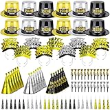 96PCS Party Supplies - New Years Headbands, Hats & Noisemakers for 48 People - Plastic Party Favors, Cone Hats, Horns