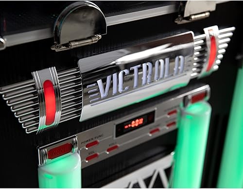 Miniatura 8 de Victrola Mayfield - Jukebox de tamaño completo, tocadiscos de 3 velocidades con altavoces estéreo y subwoofer, transmisión inalámbrica de música