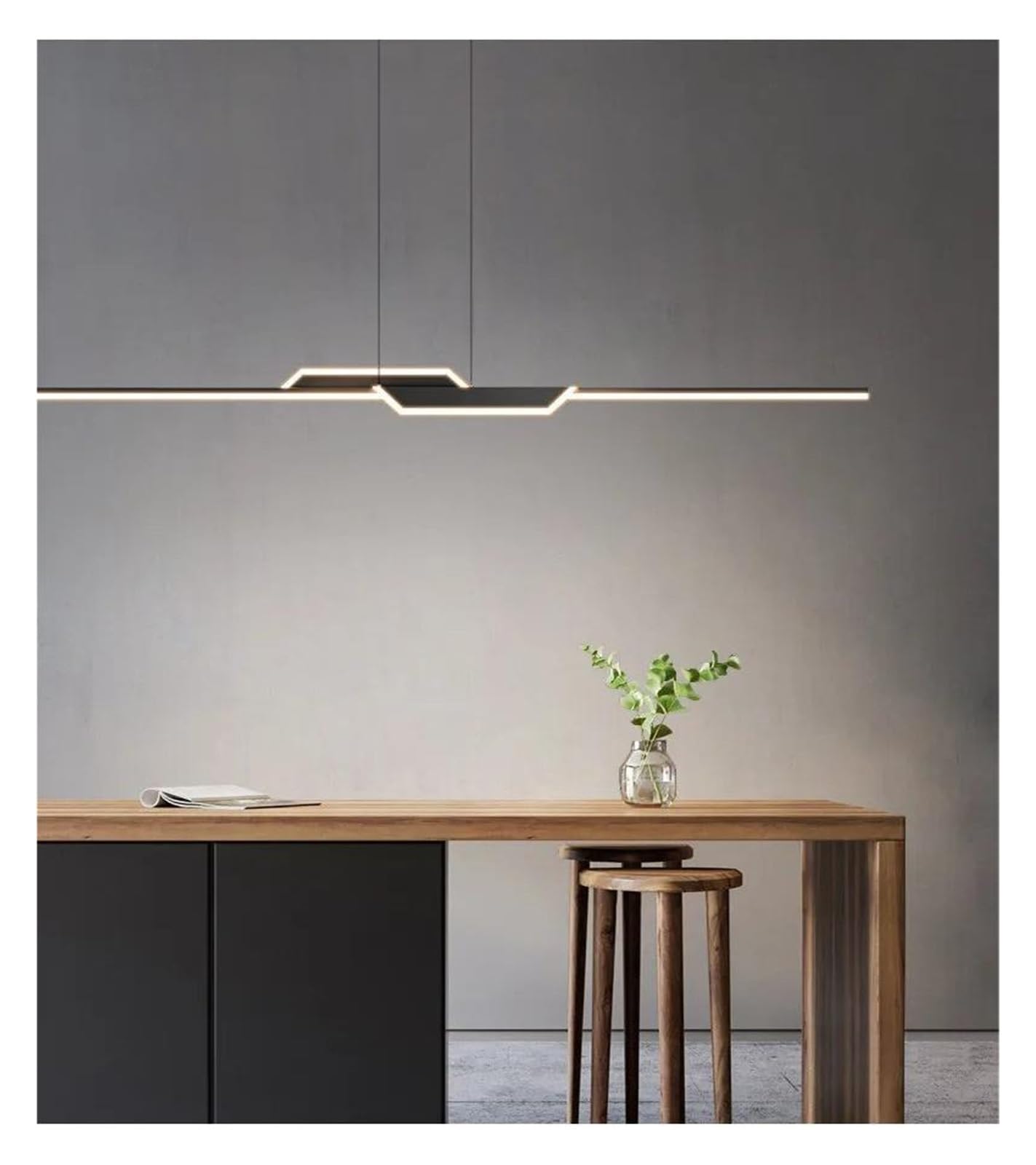 ASerZenith Dining Room Chandelier Modern Minimalist Light Luxury Long Strip Lamp,Ceiling Pendant Lightpendant Light,Hanging Light,L150Cm-Dimmable With Remote