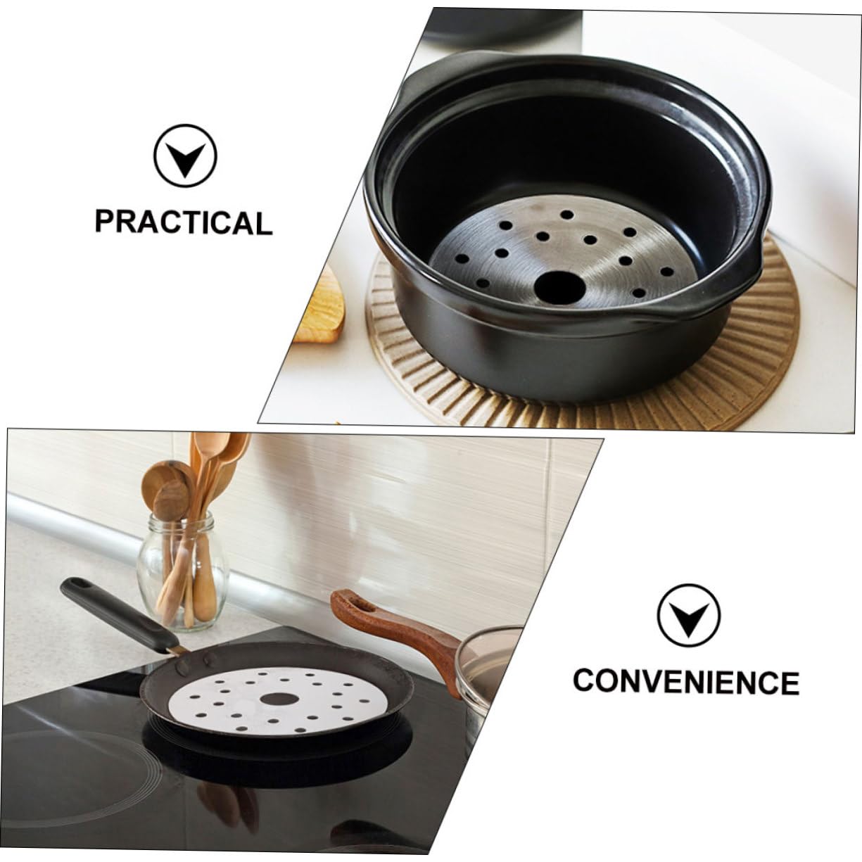 FUNOMOCYA Cookware Thermal Guide Plate Induction Cooktop Converter Disk Induction Diffuser Plate Kitchen Supply Kitchen Gadget