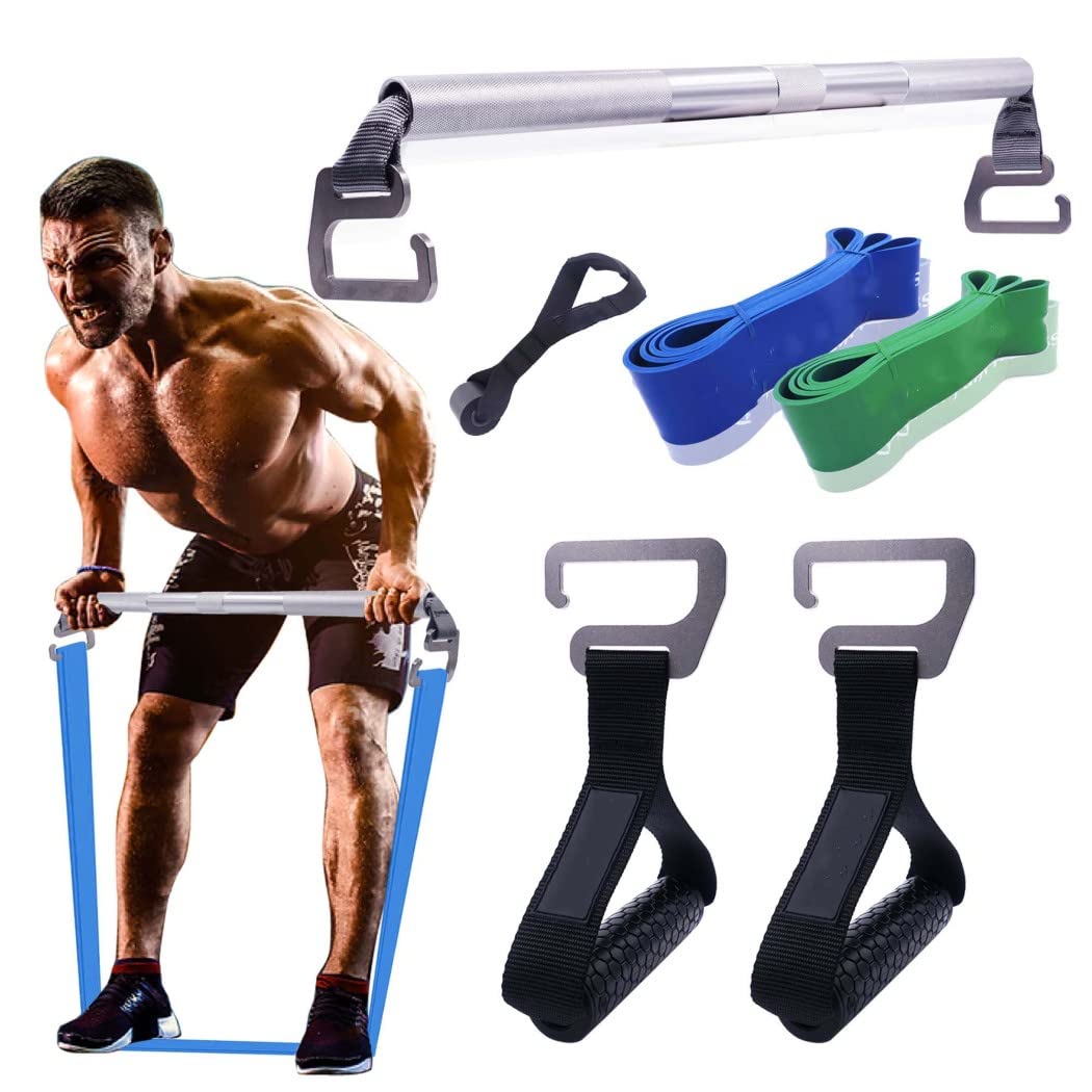 Conjunto de Banda de Resistencia portátil para Trabajo Pesado, Kit de Barra de Ejercicio, Gancho de Gran tamaño, Gimnasio en casa, Sentadillas, Pilates, Equipo de Entrenamiento para Fortalecer la es