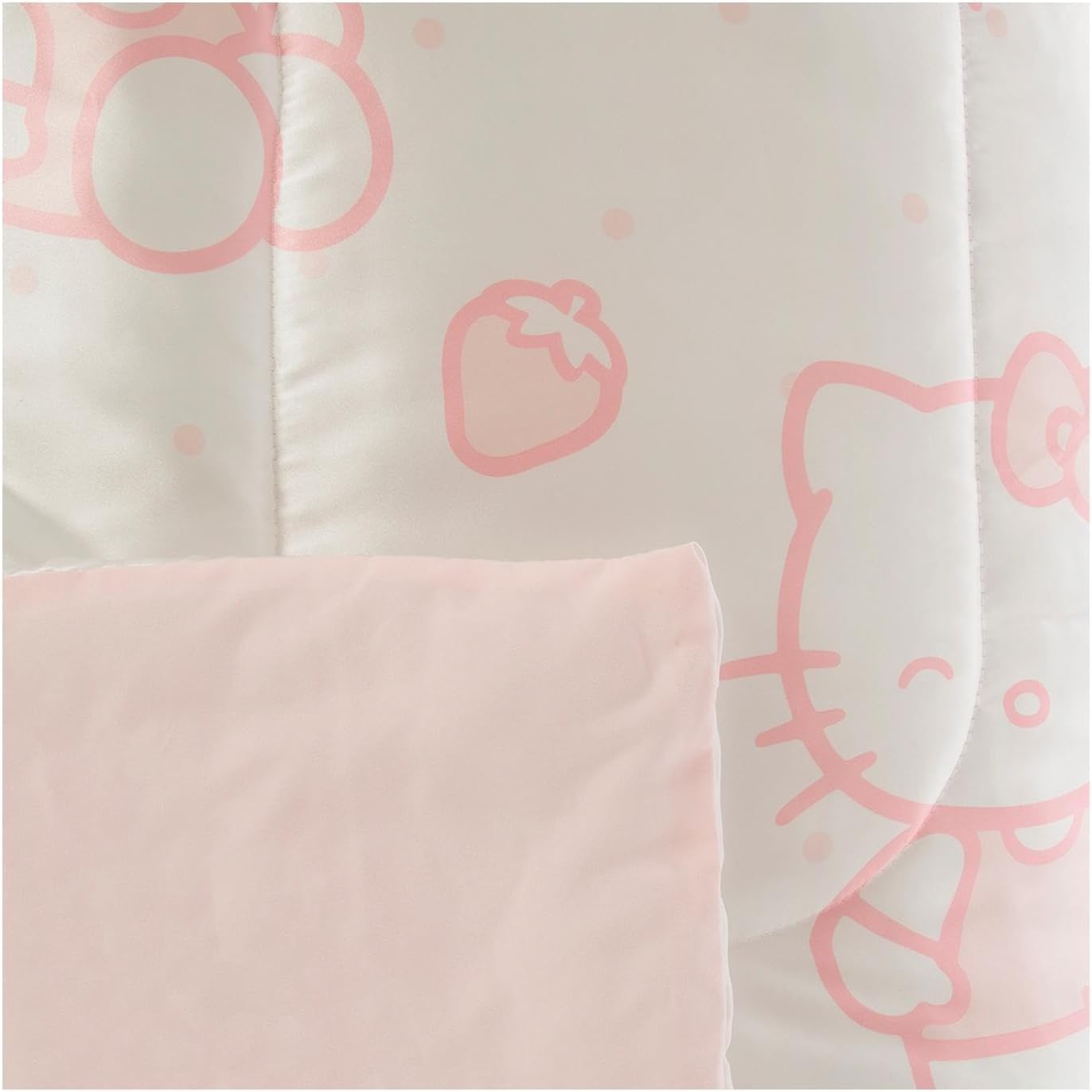 Hobby Lobby Hello Kitty Satin Comforter & Sham, Full/Queen, 100% Polyester, Machine Washable, Pink & White