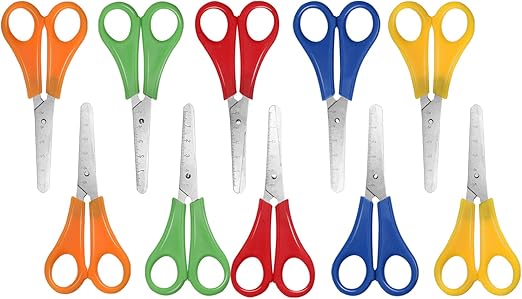 UCEC Set di 6 Forbici per Bambini e Studenti, Forbici in plastica per Bambini, per Artigianato, Foto Fai da Te, Album, Decorazioni