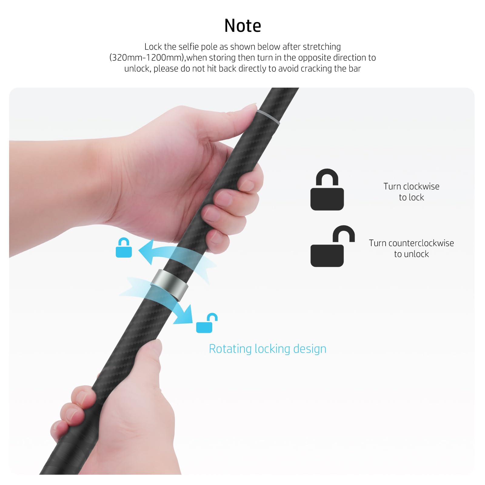 120cm Einbeinstativ Kohlefaser Selfie-Stick Verlängerungsstange für GoPro 13 12 11 10 Insta360 X5 X4 X3 Ace Pro 2 GO 3S Ultra für DJI Action 6 5 Pro 4 3 Osmo 360 Nano Pocket 3 Zubehör