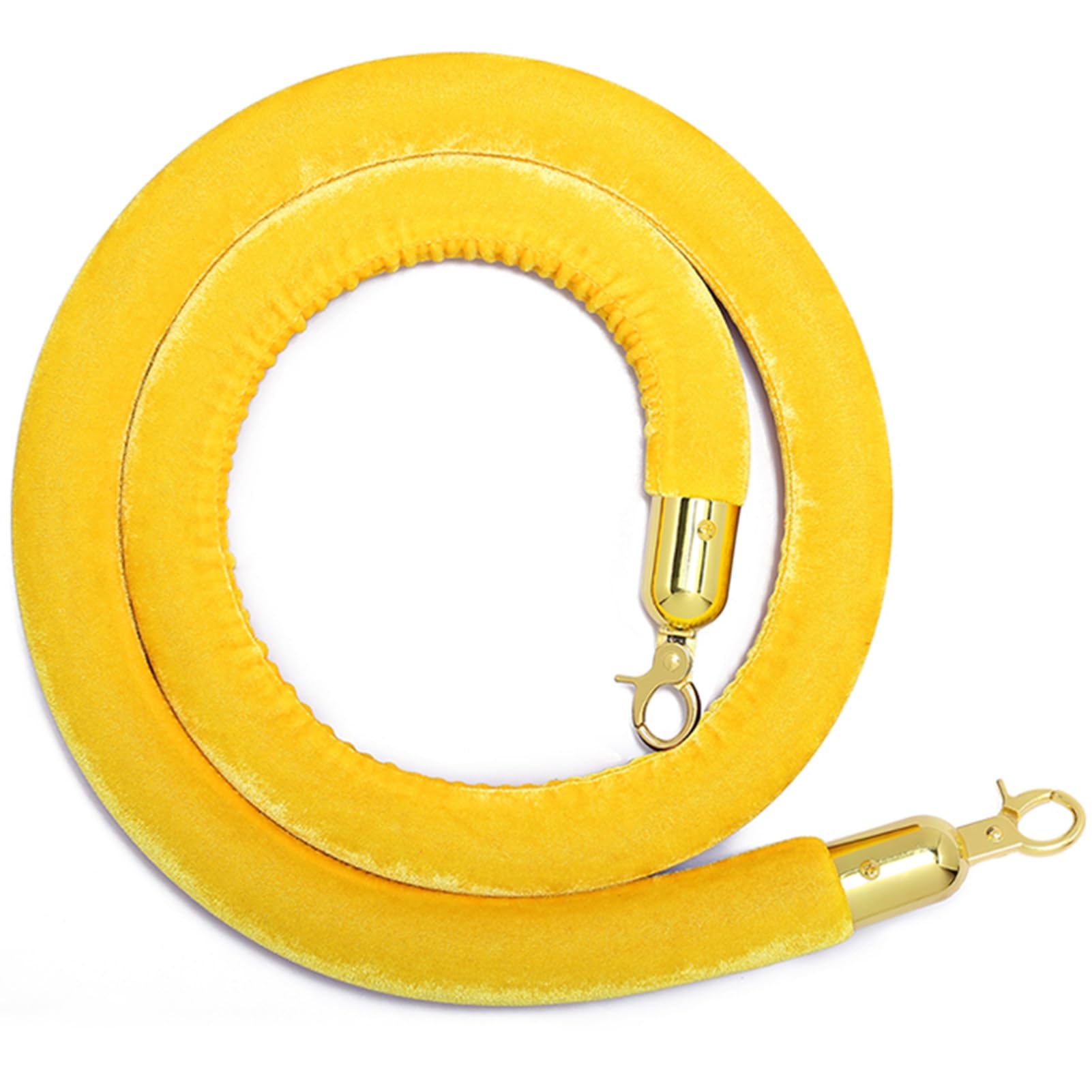 Aioneer Brown Velvet Queue Rope, 1.5M Barrier Rope For Crowd Control, Ideal For Event Management, Theatre Openings, And Visitor Guidance-Yellow-1.5m/5ft/59in