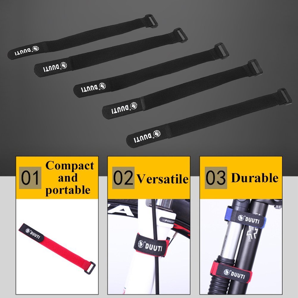 Bnineteenteam Cinghie di Fissaggio,Cinghie con Cinturino a Strappo 5pcs, Cinghie di Fissaggio Bici Regolabili per Biciclette