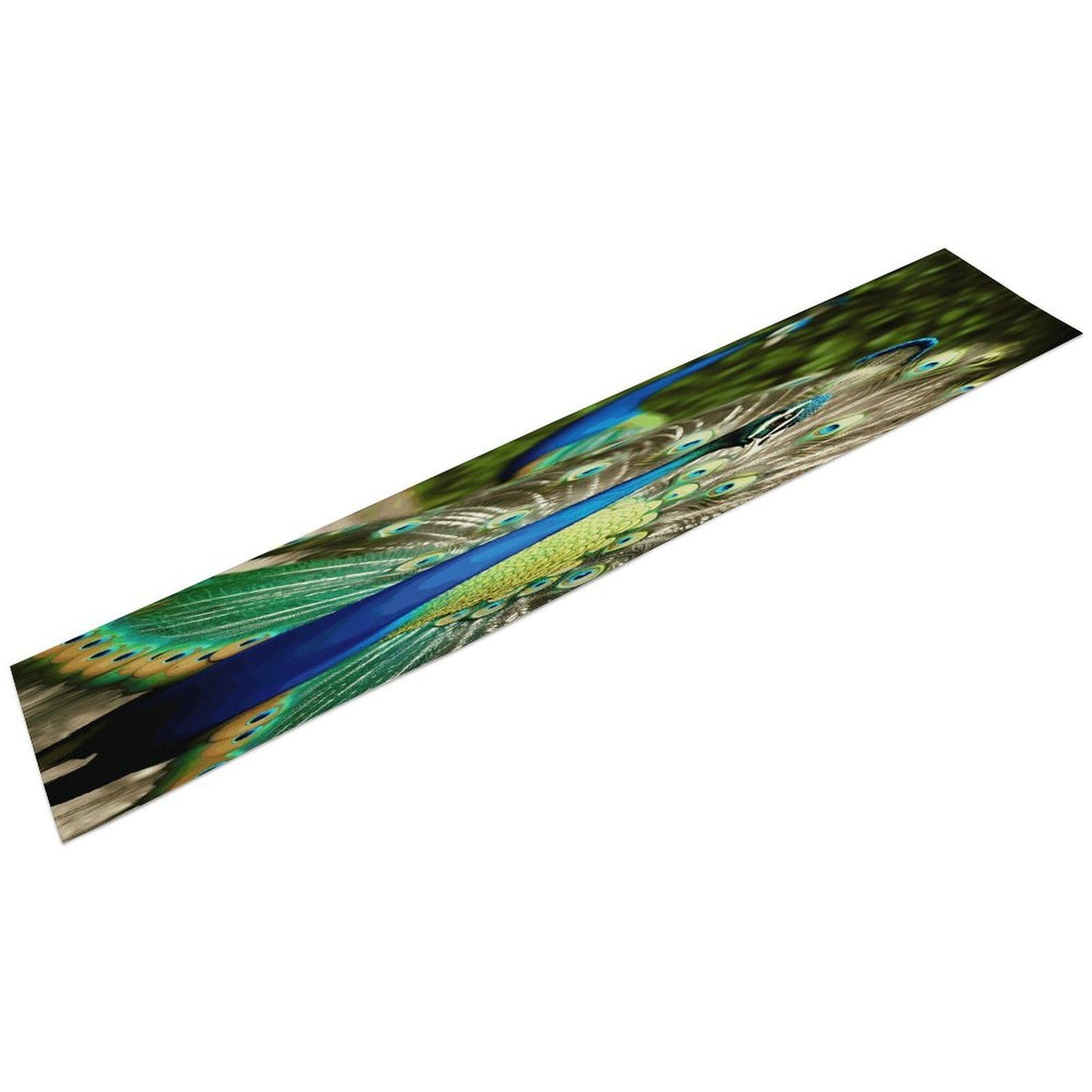 Beautiful Peacock Table Runner 13" X 72" Exquisite Linen Table Runner Wrinkle Resistant Farmhouse Rustic Table Runners Seasonal Table Decoration for Kitchen Dining Home Party