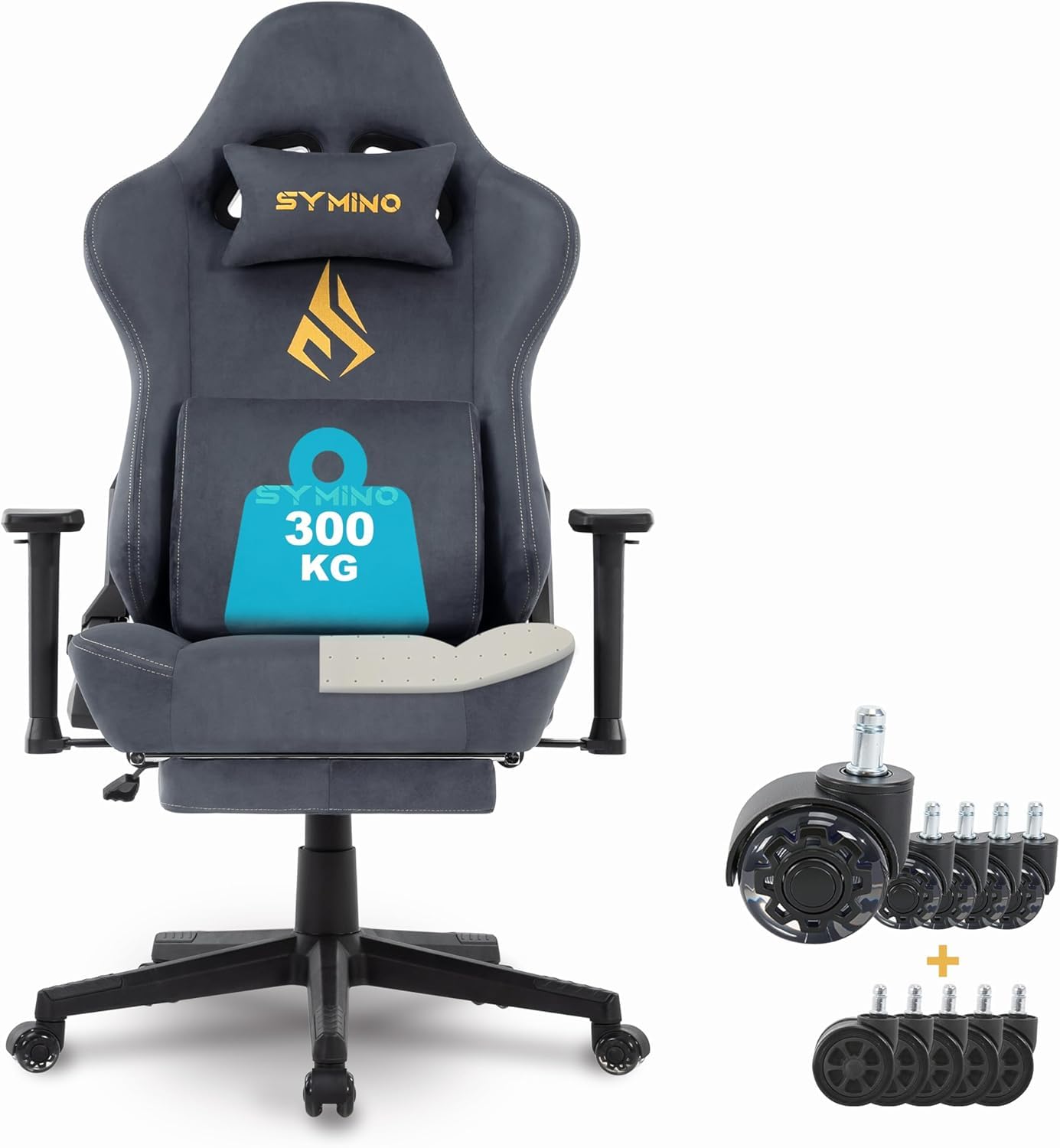 Symino Gaming Chair Footrest Grey