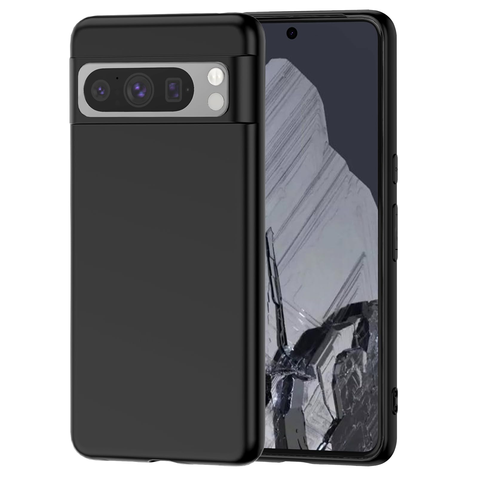 Per Google Pixel 8 Pro Custodia,Sottile Silicone Urto Cover