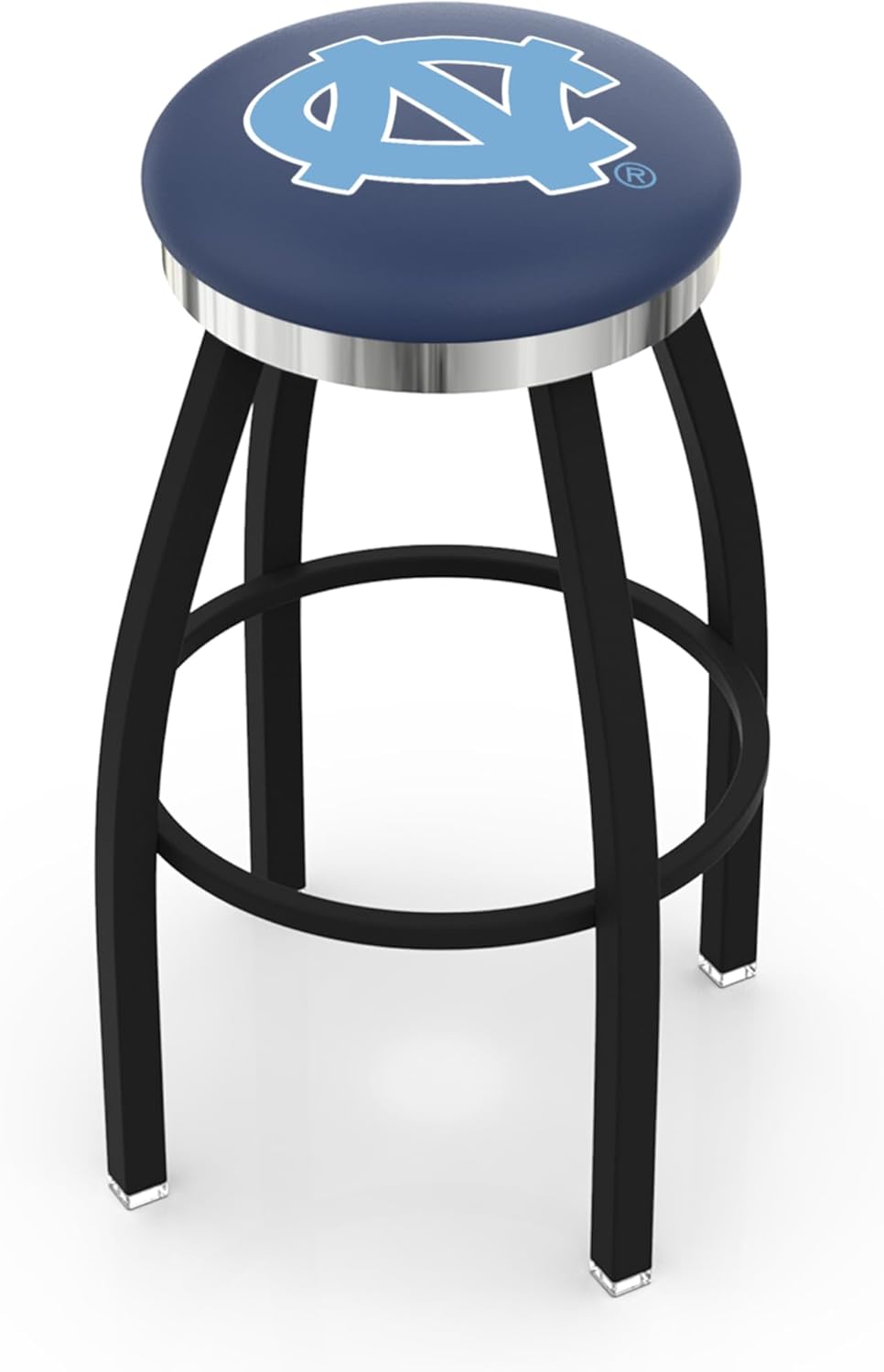 L8B2C North Carolina 25" Swivel Counter Stool with a Black Wrinkle and Chrome Finish