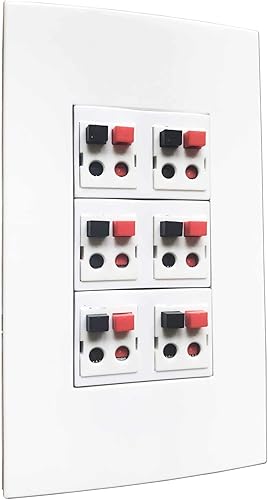 Miniatura 6 de Placa de pared de 3 altavoces premium, enchufe de altavoz, soporta 3 configuraciones de altavoces, puerto de altavoz para cable de altavoz de pared,