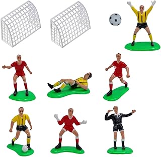 Dekora, Futbol Cake Toppers, Decoración Tarta de Cumpleaños, Pastel Temático de Futbol y Deporte, 7 Figuras, 2 Porterías y 1 Balón