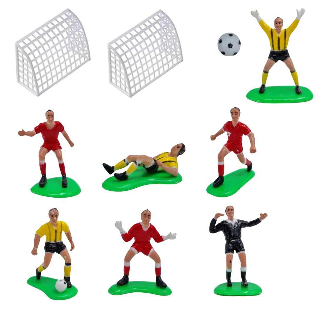 Dekora, Futbol Cake Toppers, Decoración Tarta de Cumpleaños, Pastel Temático de Futbol y Deporte, 7 Figuras, 2 Porterías y 1 Balón
