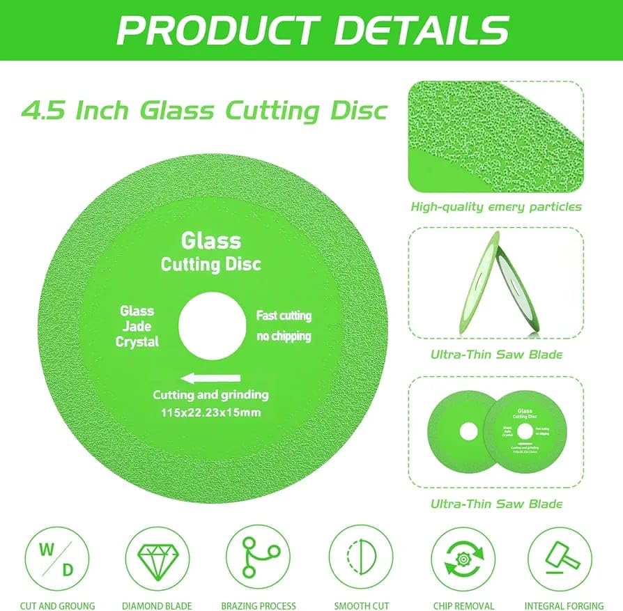 Max Deals 105mm Glass Cutting Disc for cutting Glass Bottles/Ceramic/Jade/Crystal etc Pack of 2 1