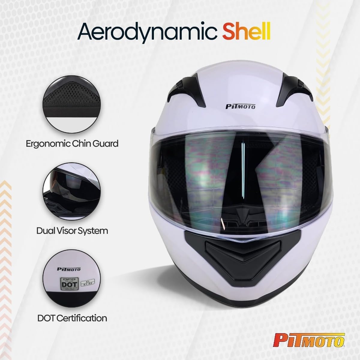 PM-888, Full Face Dual Visor DOT Approved Motorcycle Helmet