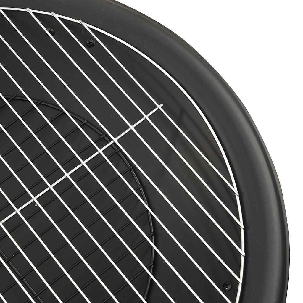 Braciere e barbecue 2 in 1 in acciaio con attizzatoio e protezione dalle scintille, 56 x 56 x 49 cm, per giardino e terrazza, gambe pieghevoli per un facile trasporto e calore accogliente in