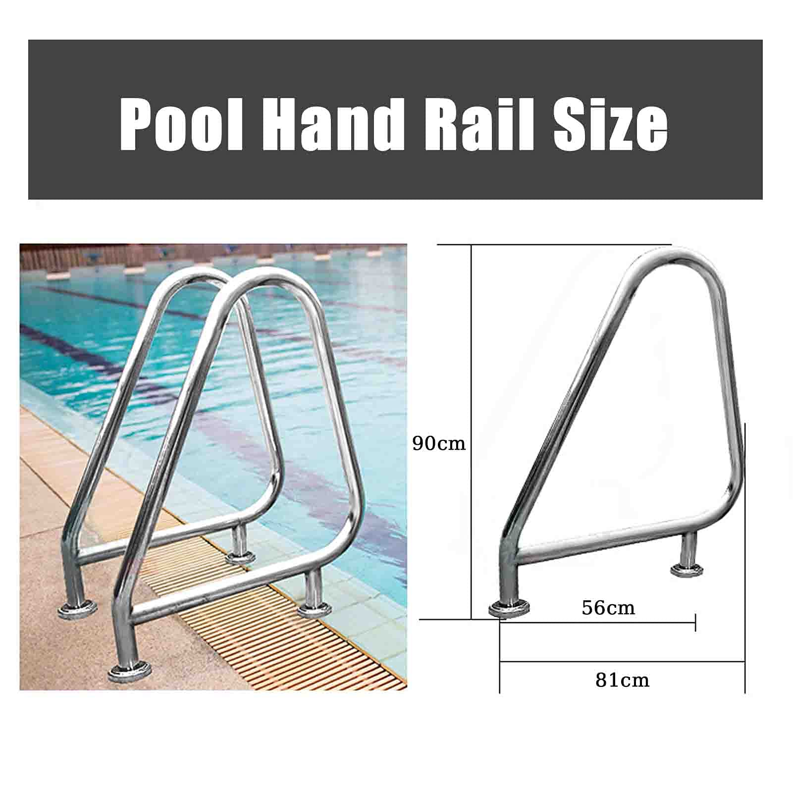 Barandilla de la piscina, Pasamanos de piscina con capacidad de carga de 250 libras, pasamanos de piscina inoxidables humanizados