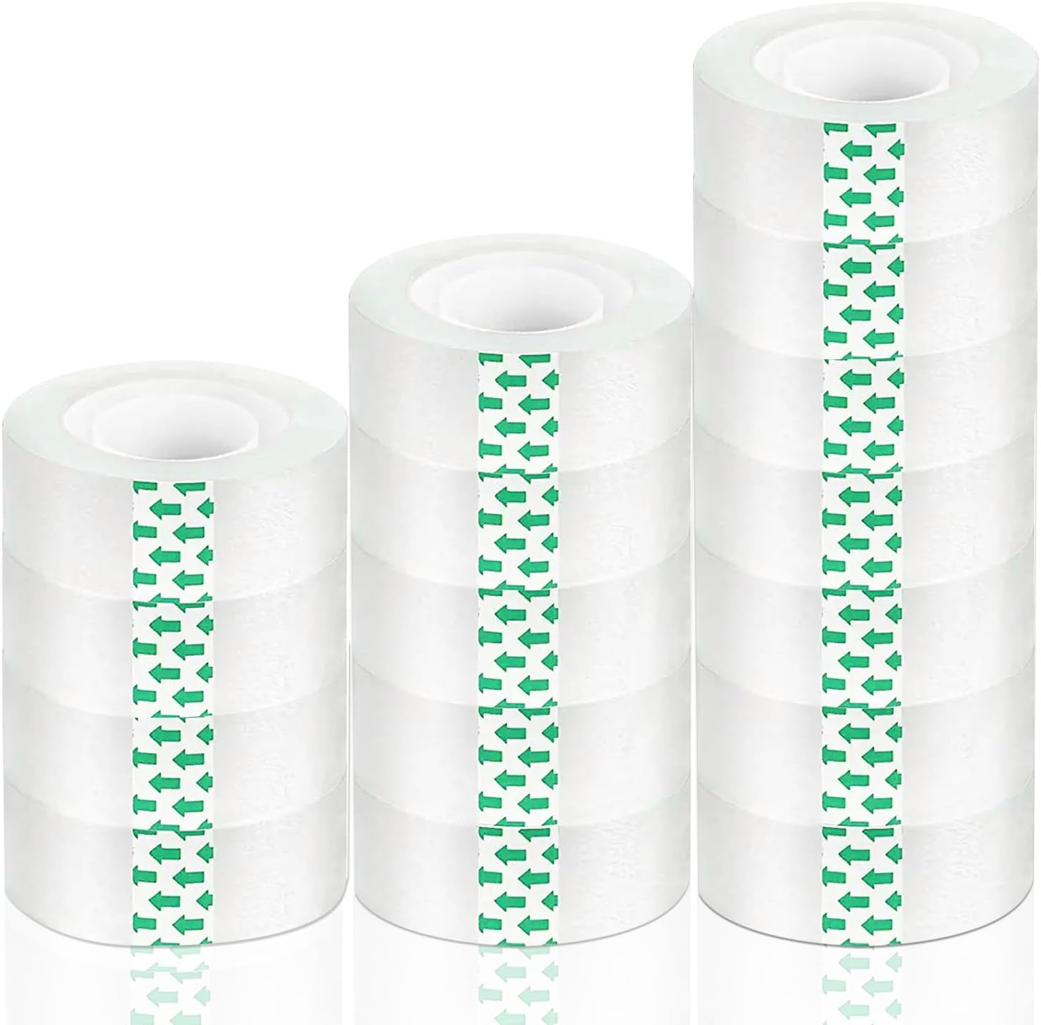 16 Rolls Transparent Tape Refills, Clear Tape, Gift Wrap Tape 3/4 Inch x 1000 Inch, Clear Tape Refill Rolls for Gift Wrapping, Home, School Office Supplies