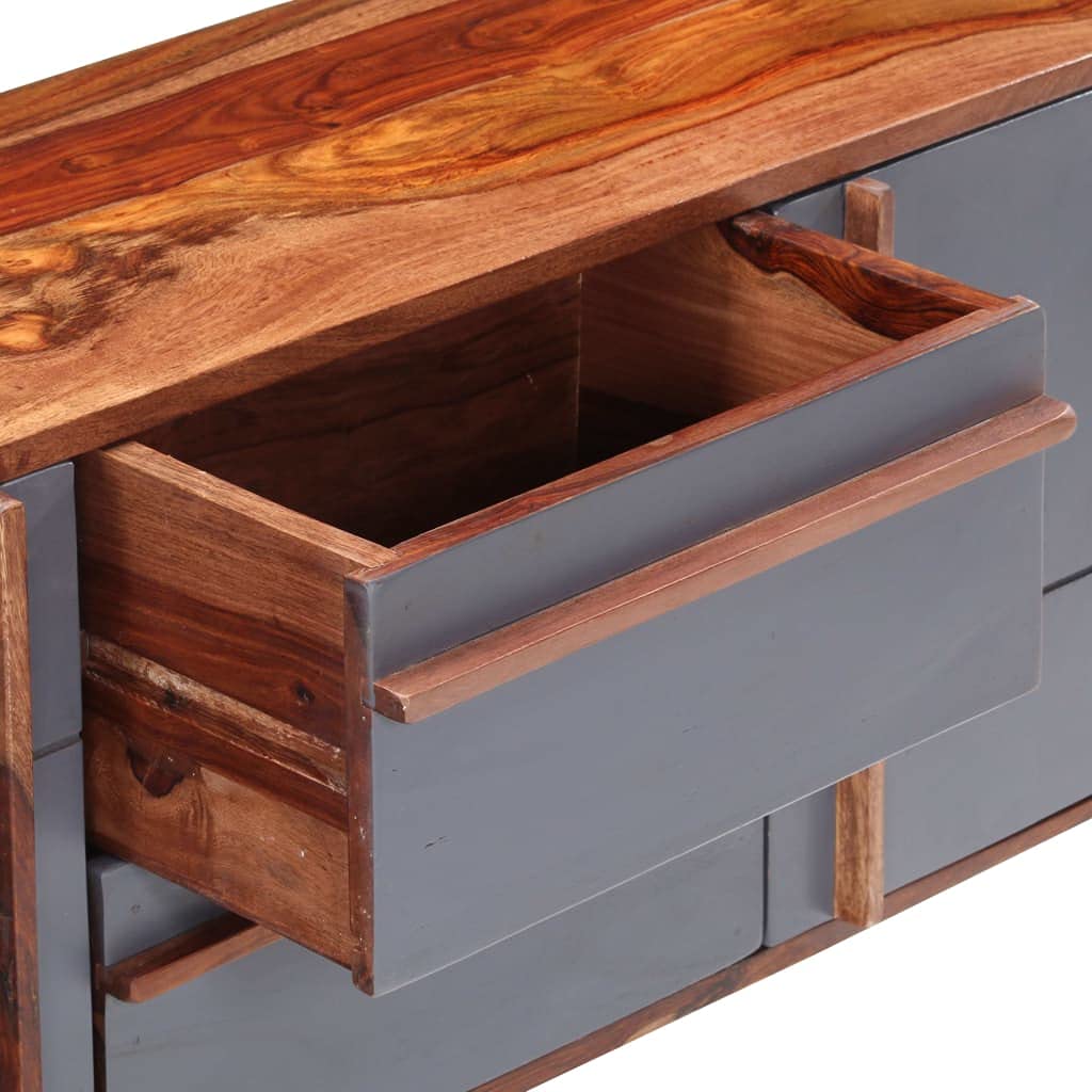Credenza Soggiorno Madia Moderna Credenza alta Credenza Grigia 120x30x55 cm in Legno Massello di Sheesham