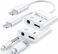 Vista 1 de [Certificado MFi de Apple] Adaptador de conector de auriculares Lightning a 0.138 in 2 en 1 AUX Audio+Charge iPhone Splitter Adaptador