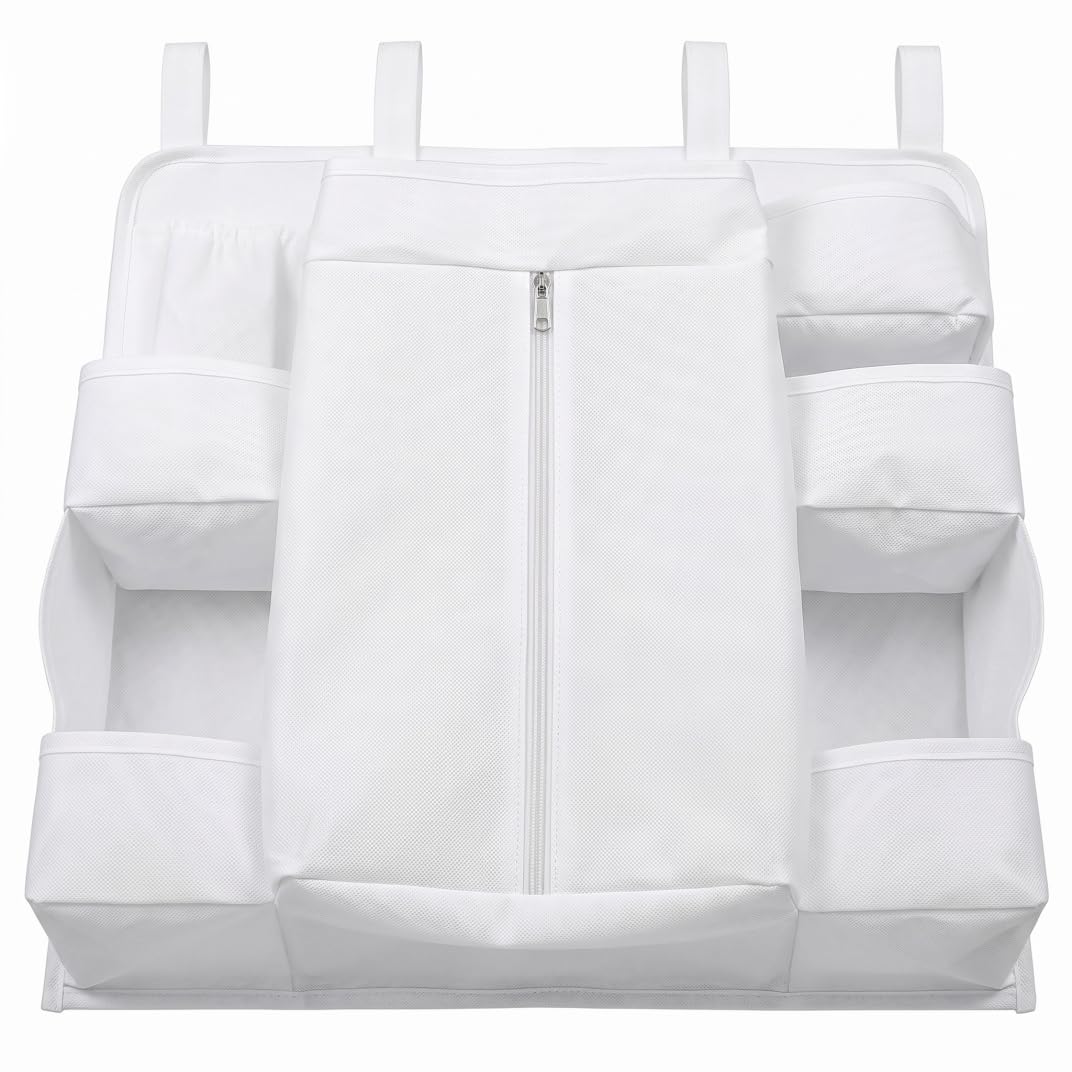 Yeaxxsqy Light Gray Hanging Diaper Caddy Organizer With Multiple Pockets, Sturdy Storage Bag For Changing Table & Baby Crib