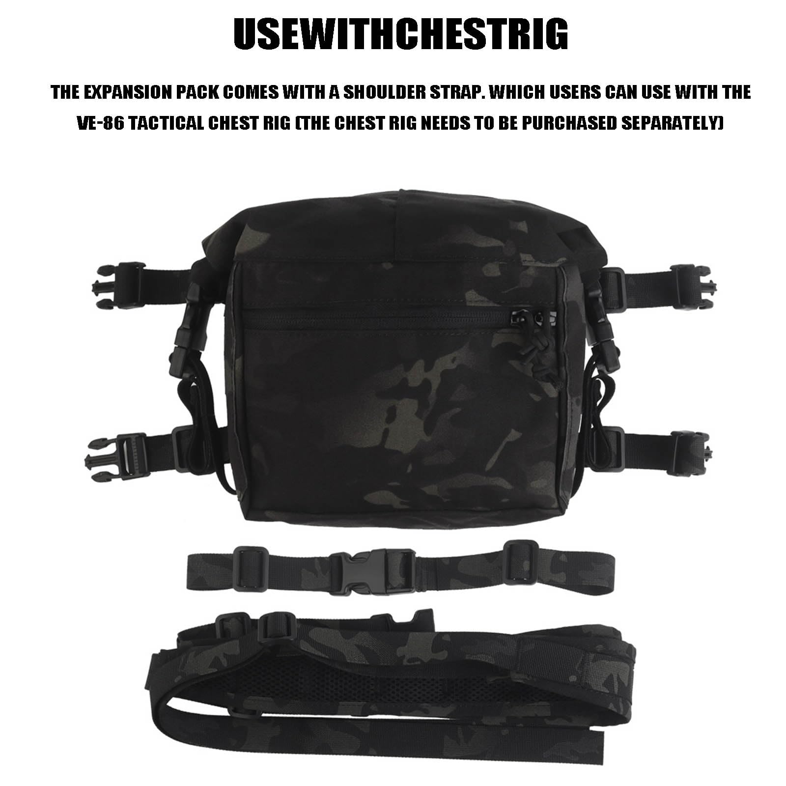 Taktyczna Torba Piersiowa o Dużej Pojemności, Kieszeń Administracyjna MOLLE, Kieszeń Uniwersalna Na Klatkę Piersiową do Kamizelki Placard Split Chest Rig