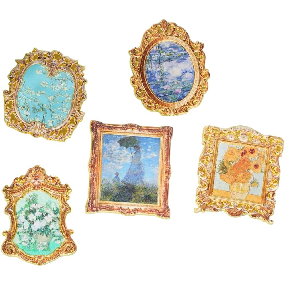 Aimants de réfrigérateur style peinture à l'huile pour cuisine lot de 5 aimants vintage