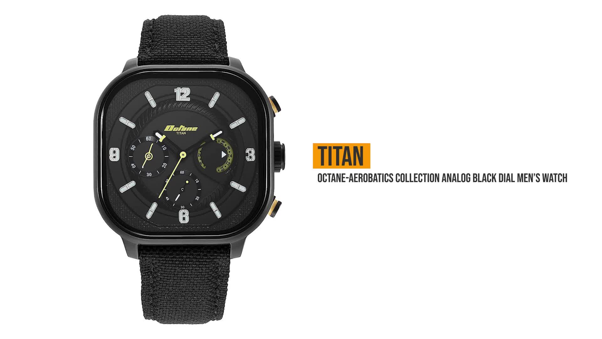 Titan Octane Aerobatics Green Dial Chronograph Leather Strap Watch