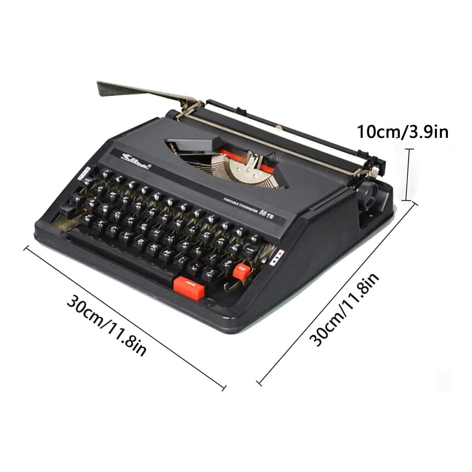 Klasyczna ręczna maszyna do pisania w stylu retro, maszyna do pisania do domu i biura, mechaniczna maszyna do pisania dla pisarzy i miłośników autorów (czarna)