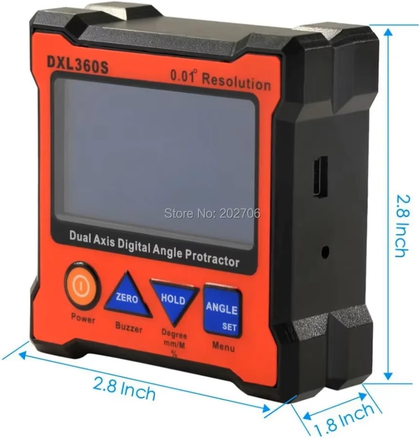 1pcs Digital Protractor Inclinometer DXL360S/DXL360 Angle Ruler Elevation Meter Dual Axis Level Measure Box
