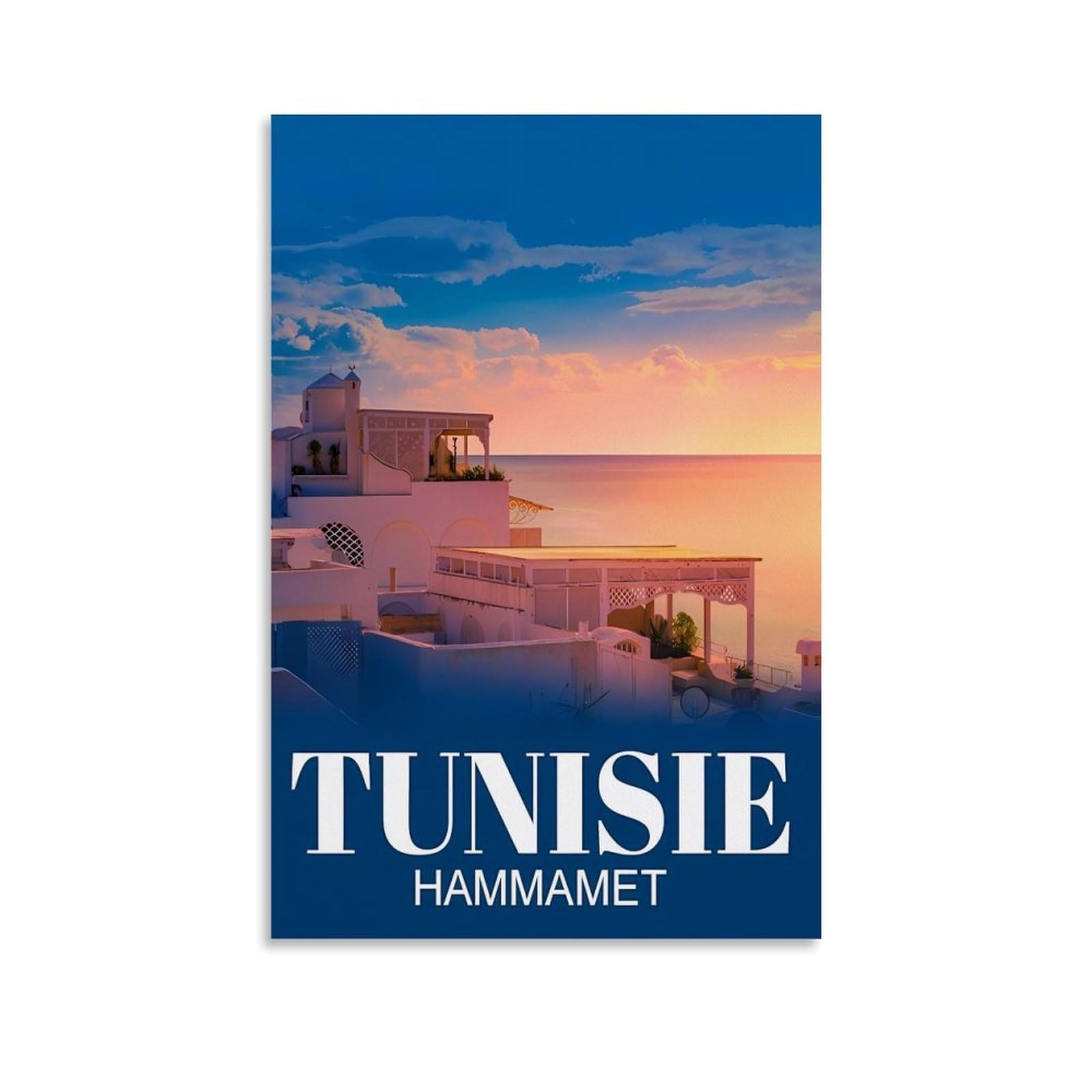 EZMLFA 5D Diamond Painting Kits,Tunisie Hammamet,Diamond Painting Kits for Beginners Round Full Drill Painting with Diamonds Gem Art for Home Wall Decor 40x40cm