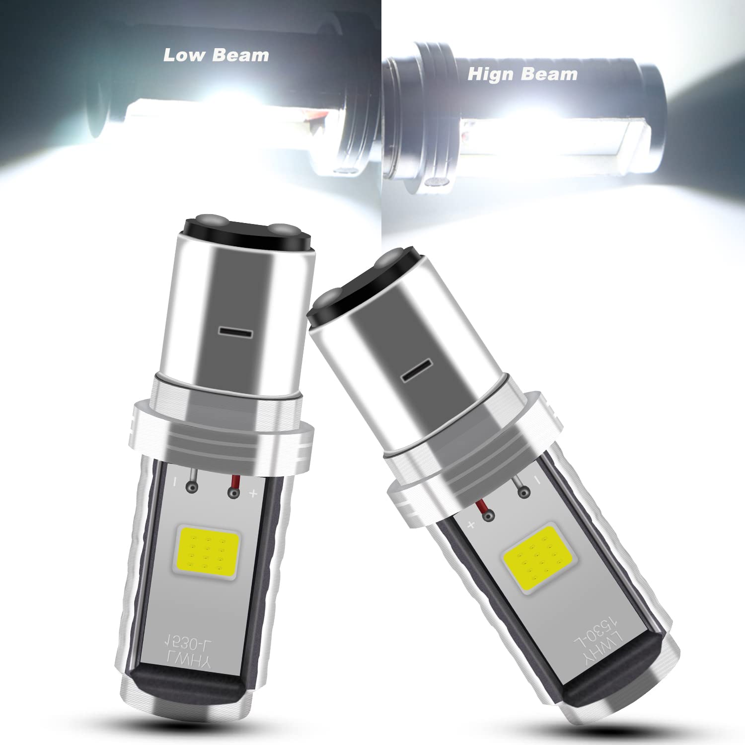 Qasimled 2pcs 9-80V BA20D Led 12W COB Led Bulb 900Lm Fog Light Car Truck Motorcycle Headlights Lamps Off Road 900LM 6500k