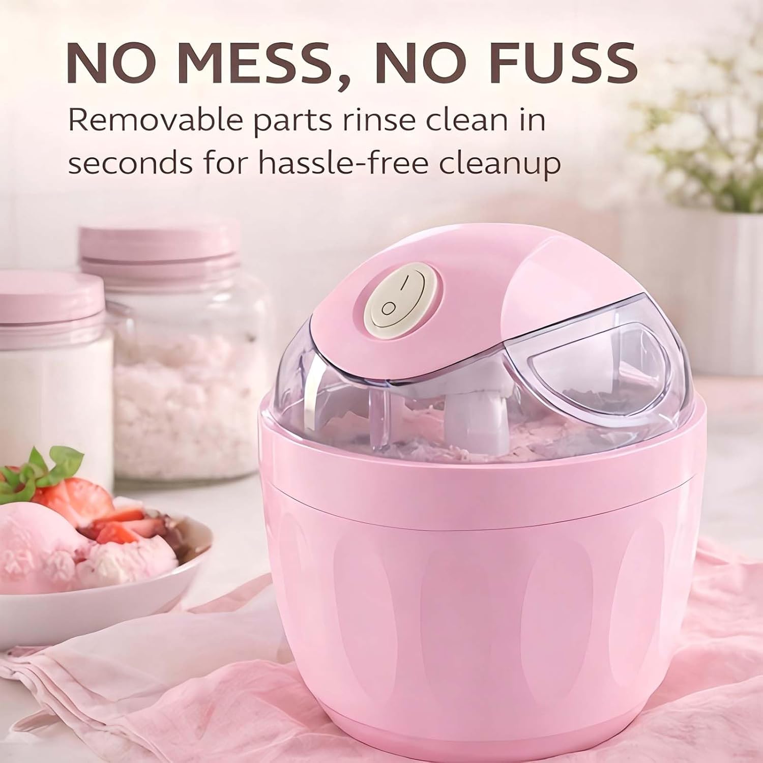 Small Home Mini Ice Cream Maker, Just 15 Minutes Single Serve Ice Cream Maker, One-Touch Diy Dessert Maker For Gelato, Frozen Yogurt, Compact Electric Machine For Kitchen (1pc green)