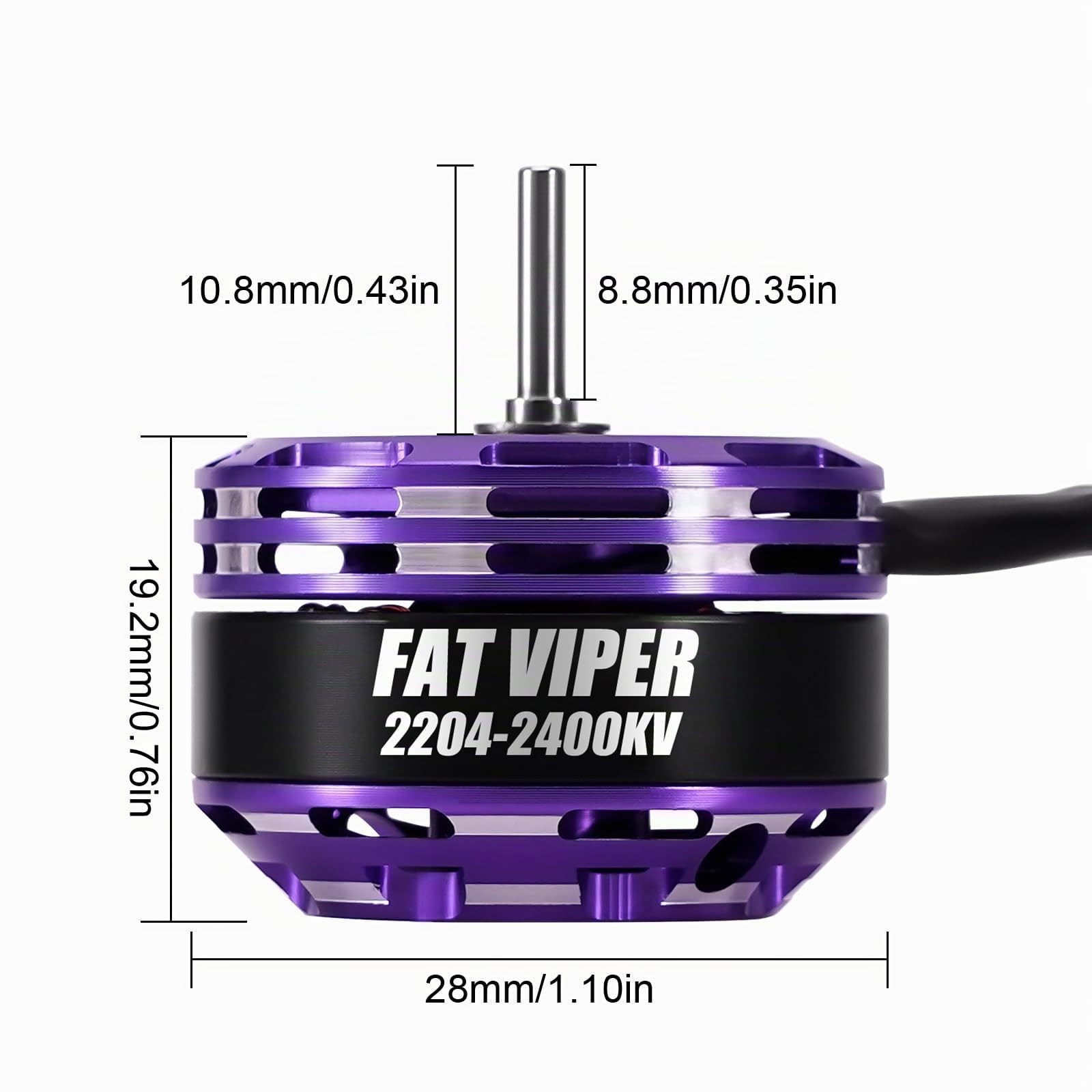 INJORA Moteur Brushless Outrunner Fat Viper 2204 2400KV avec Transmission pour TRX4M 1/18 RC Upgrade