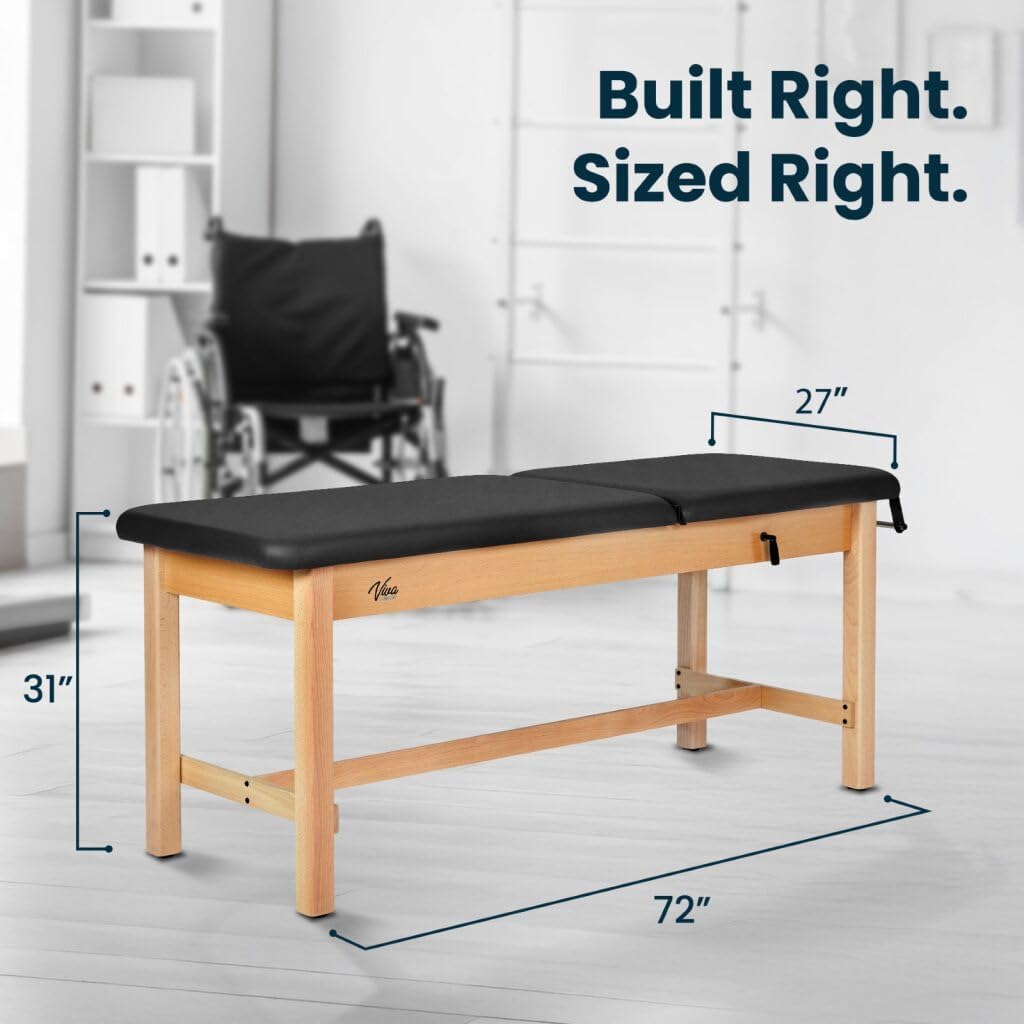 Aristo H-Brace Tilted Treatment Table, 500 lbs Weight Capacity, Black