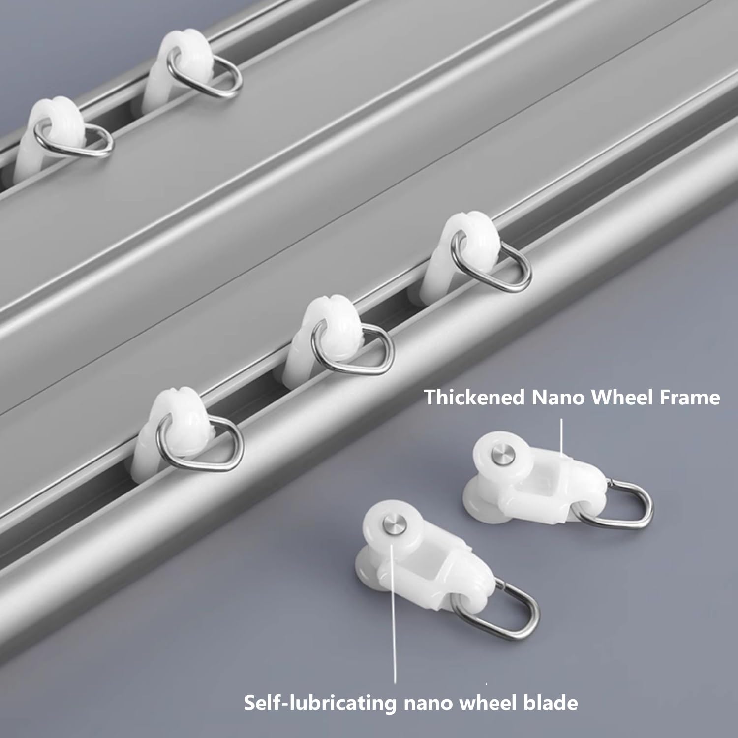 Heavy-Duty Ceiling Curtain Rods Track - Room Divider & Window Treatment, Includes Installation Hardware & End Caps, Available in Gold, Black, White, Gray - 4.7m (15.4ft)