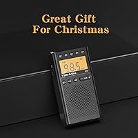 Vista 8 de Portable Radio, Small Radio with Loud Speaker, Headphone Jack, LCD Screen, Battery Powered