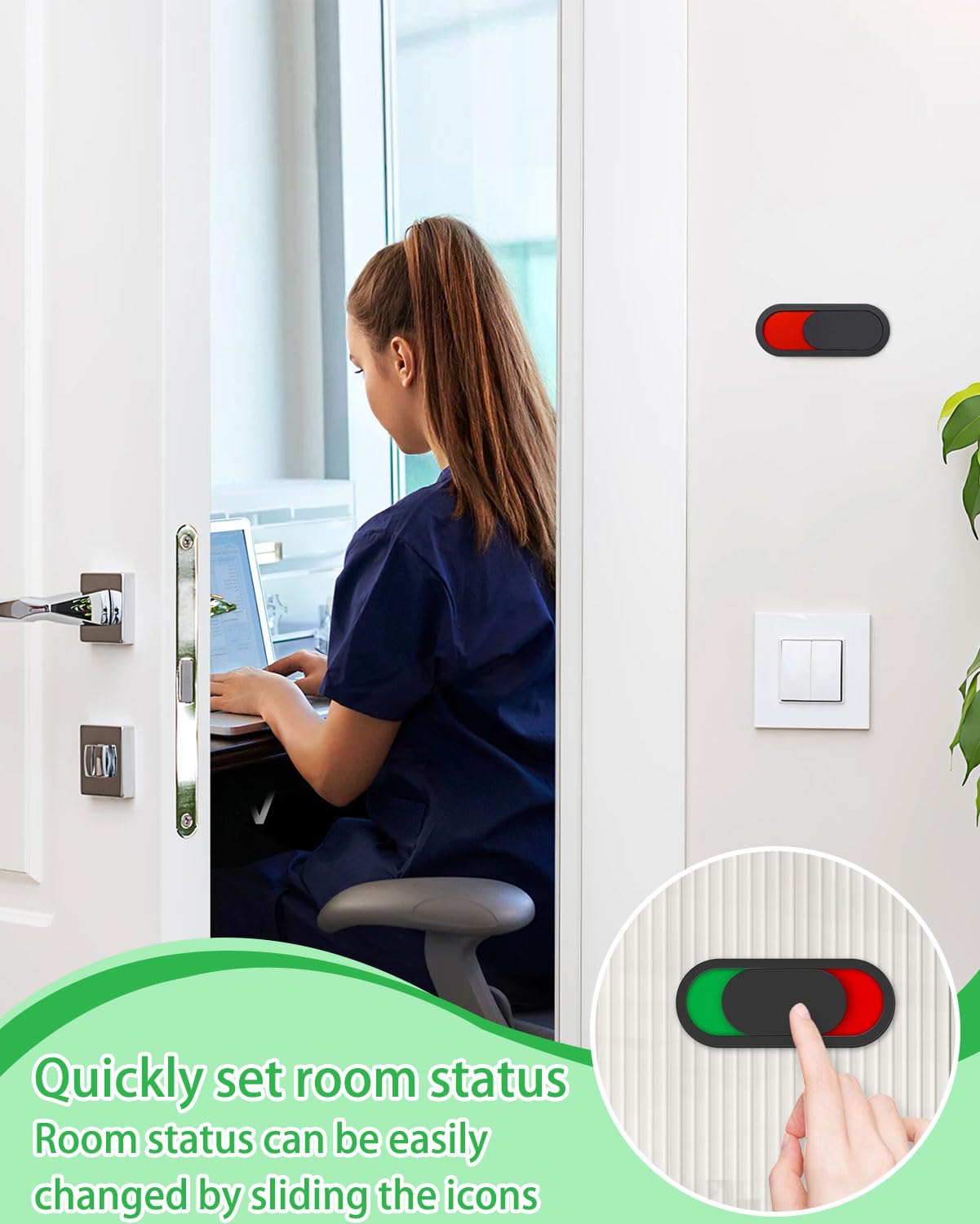2 Pezzi Cartello Privacy, Indicatore per Porta Scorrevole per Segnaletica Ufficio, Cartello Scorrevole Libero e Occupato Per Porta per Bagno,Ufficio, Sala Riunioni